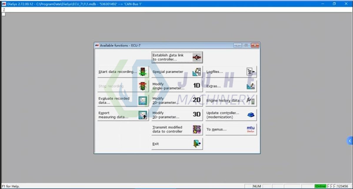 MTU Software (USB-to-CAN) 2.74 software for truck diesel engines for truck